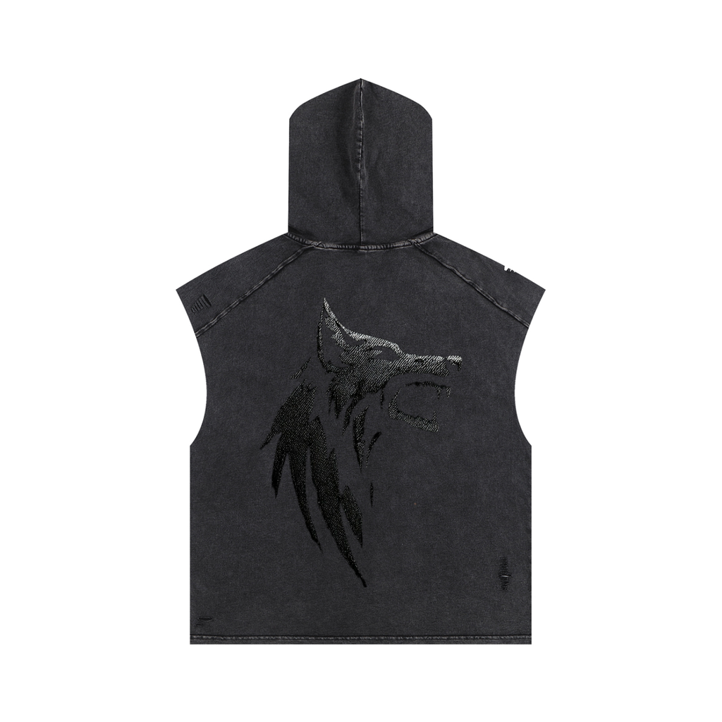 Snow Washed Boxy Hooded Tank Top