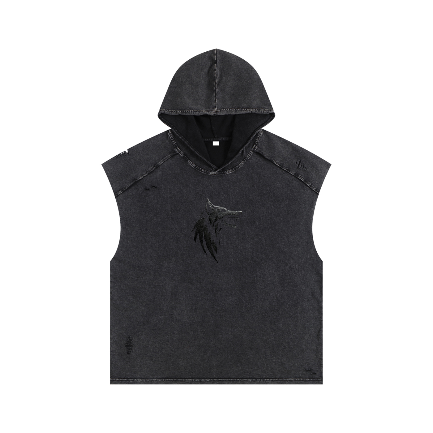 Snow Washed Boxy Hooded Tank Top