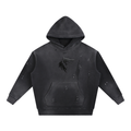 Vintage Washed Frayed Fleece Hoodie