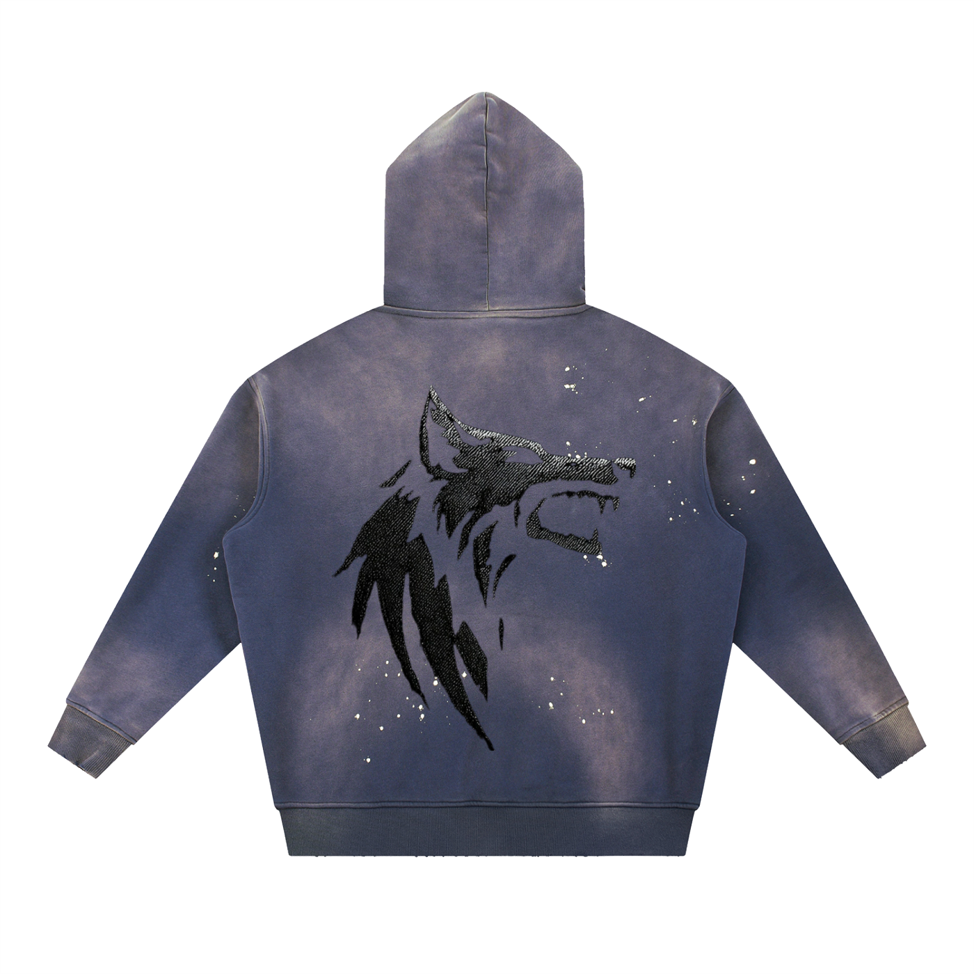 Vintage Washed Frayed Fleece Hoodie