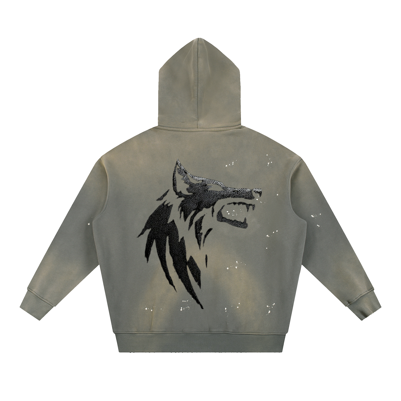 Vintage Washed Frayed Fleece Hoodie