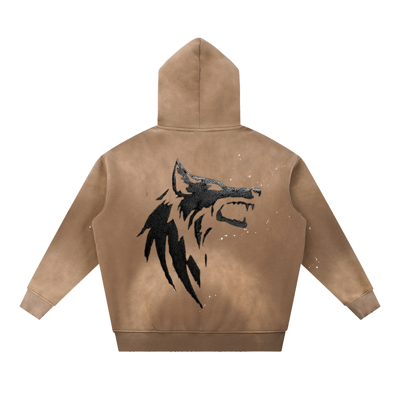 Vintage Washed Frayed Fleece Hoodie